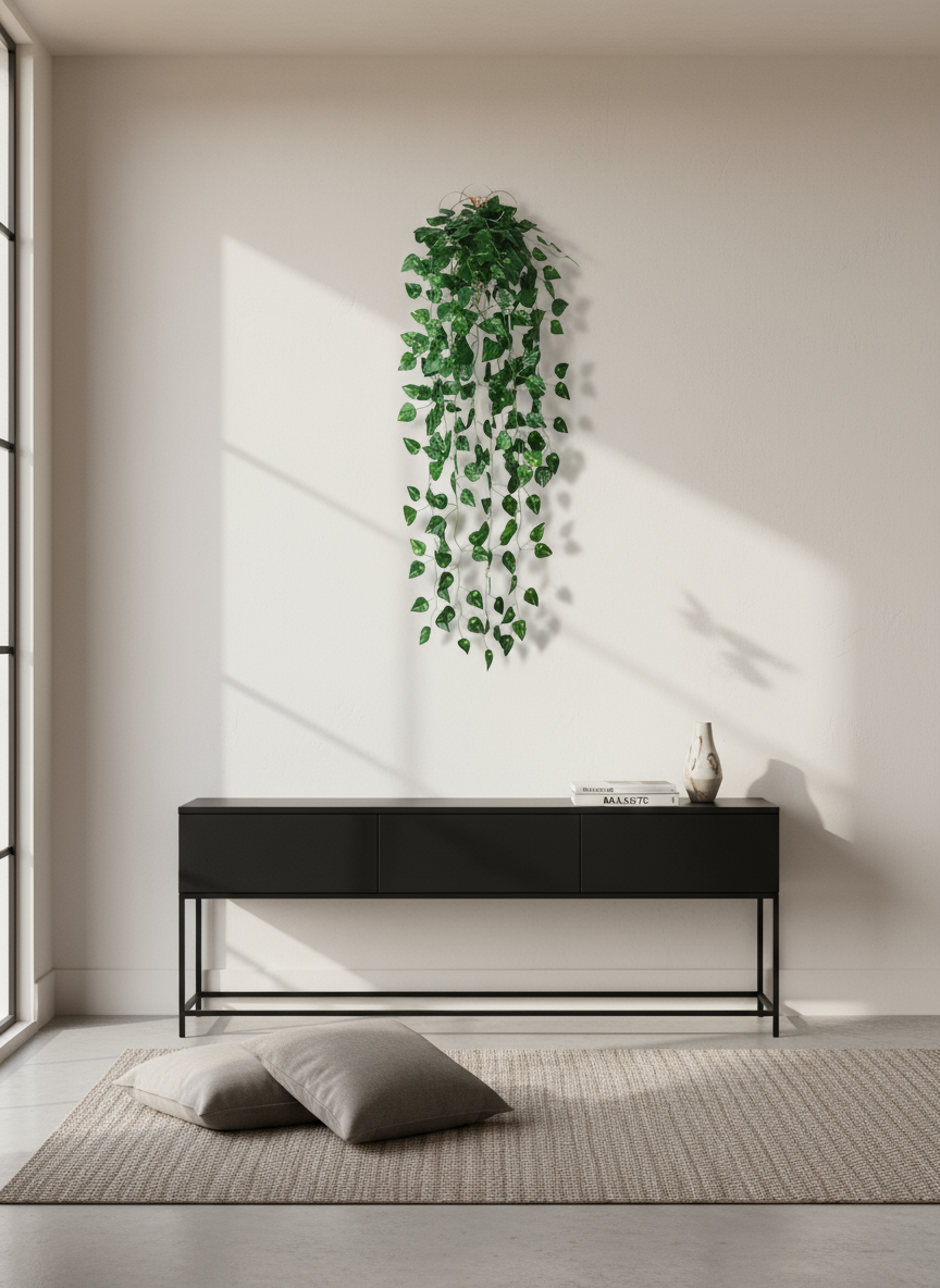 Grand Lierre Artificiel Foncé Tombant avec pot 90cm