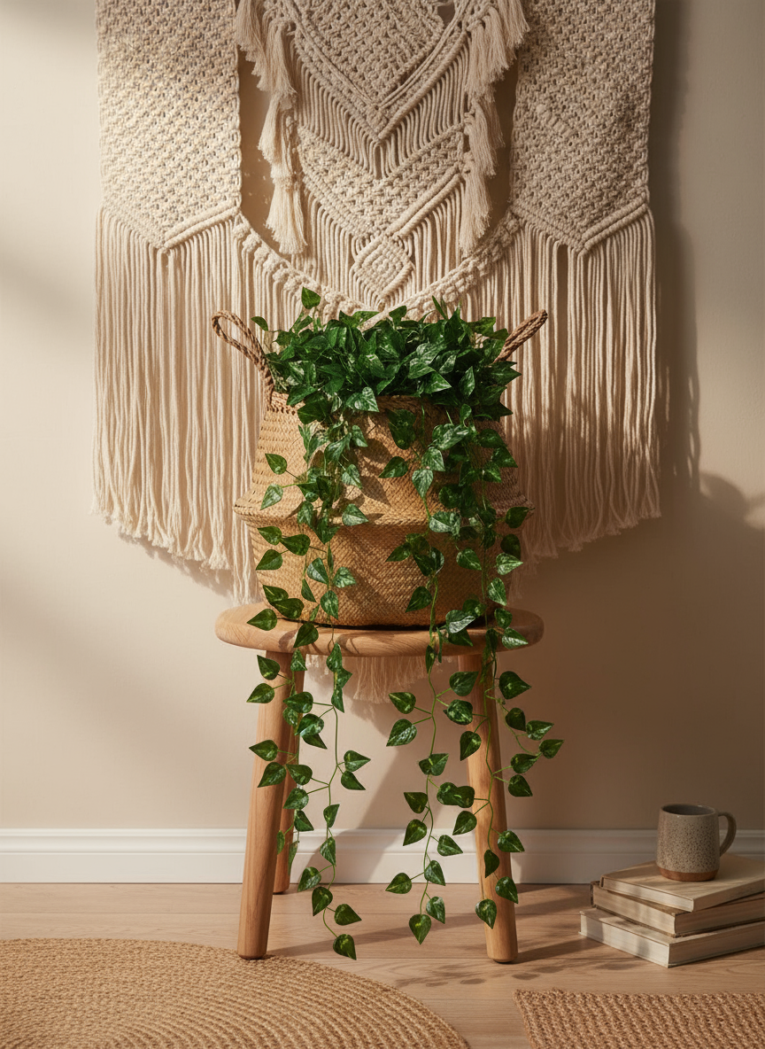 Grand Lierre Artificiel Foncé Tombant avec pot 90cm
