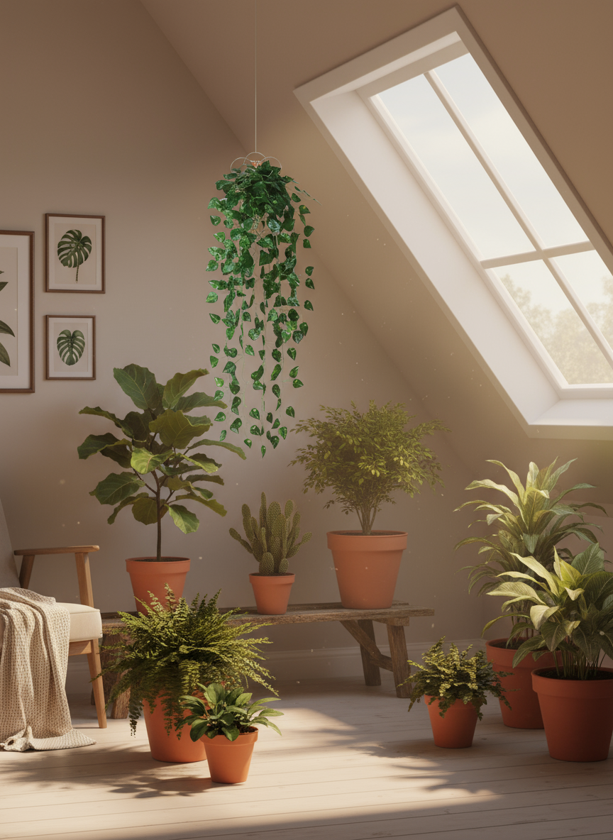 Grand Lierre Artificiel Foncé Tombant avec pot 90cm