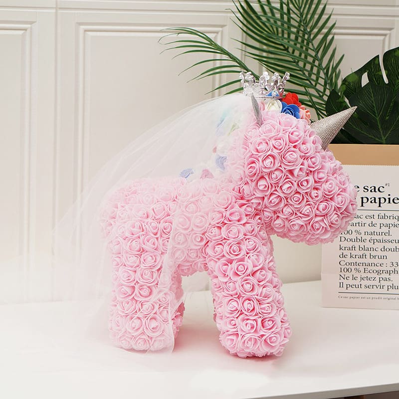 Peluche Licorne Rose
