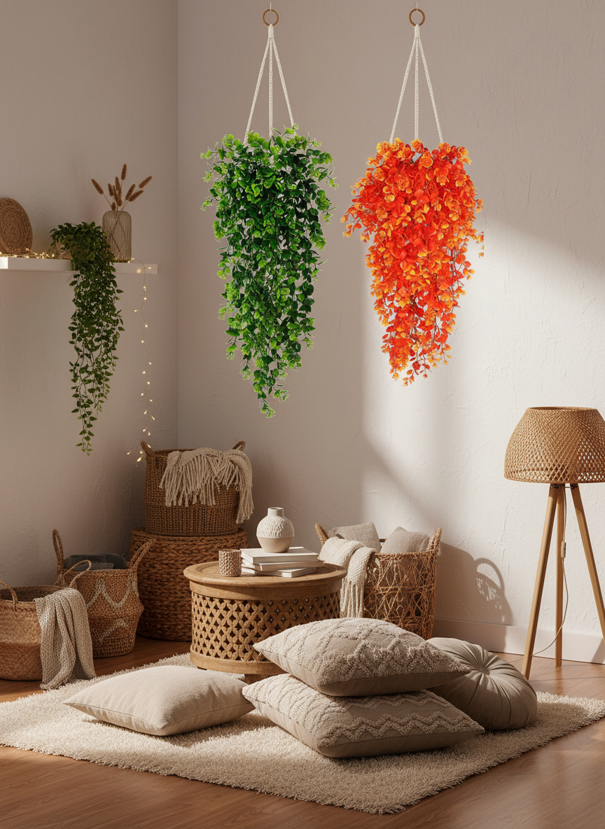 Plante Artificielle Tombante Lierre de Vigne 75cm