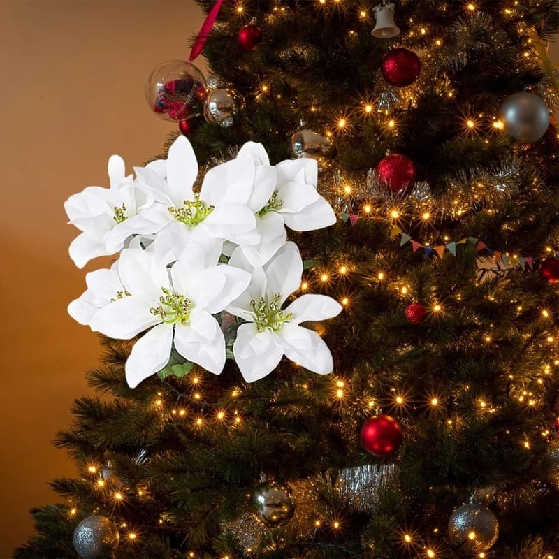 Poinsettia Artificiel Blanc