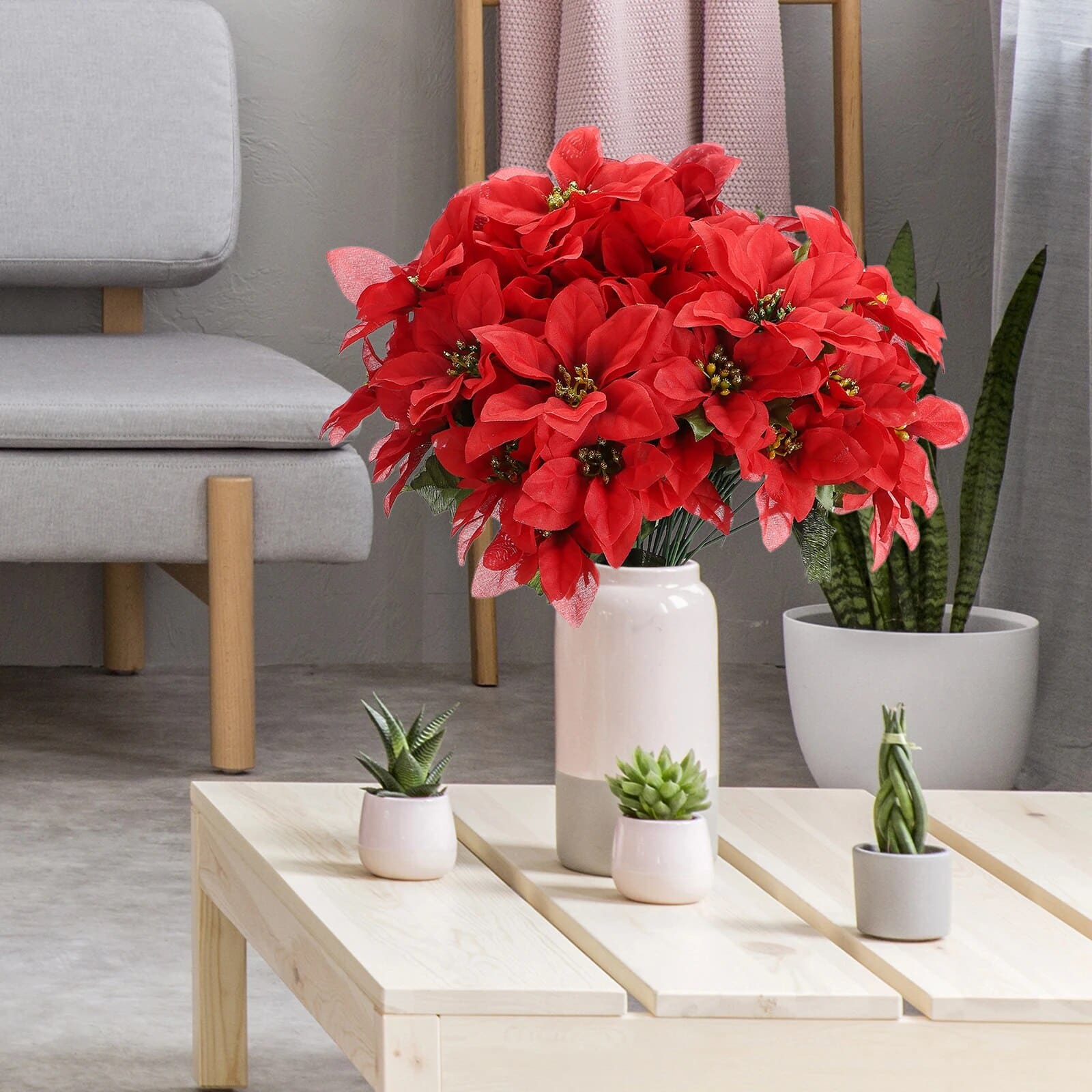 Poinsettia Artificiel Rouge