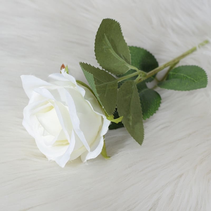Rose Blanche Artificielle en Soie