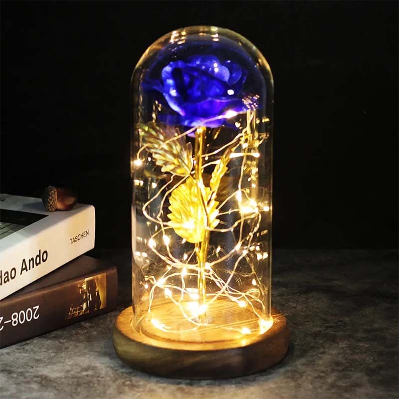 Rose Éternelle en Verre Galaxie