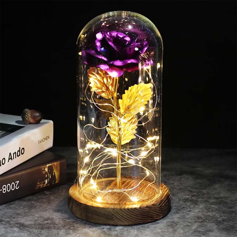 Rose Éternelle en Verre Galaxie