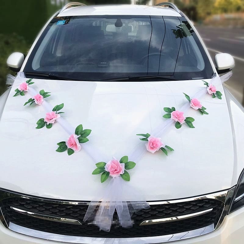 Fleur Rose Voiture Décoration Mariage