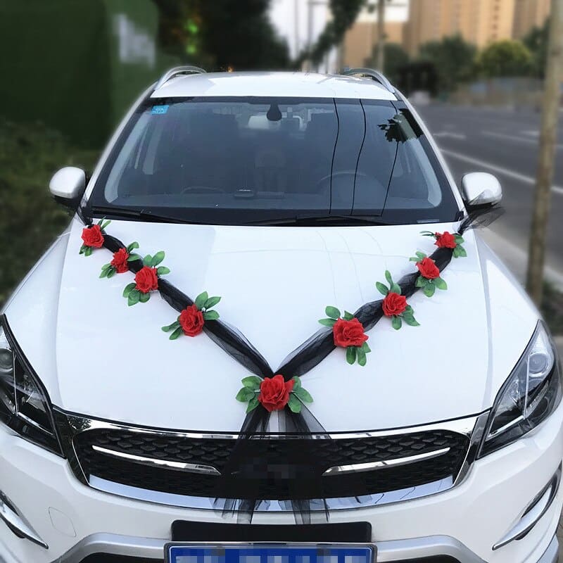 Fleur Rose Voiture Décoration Mariage