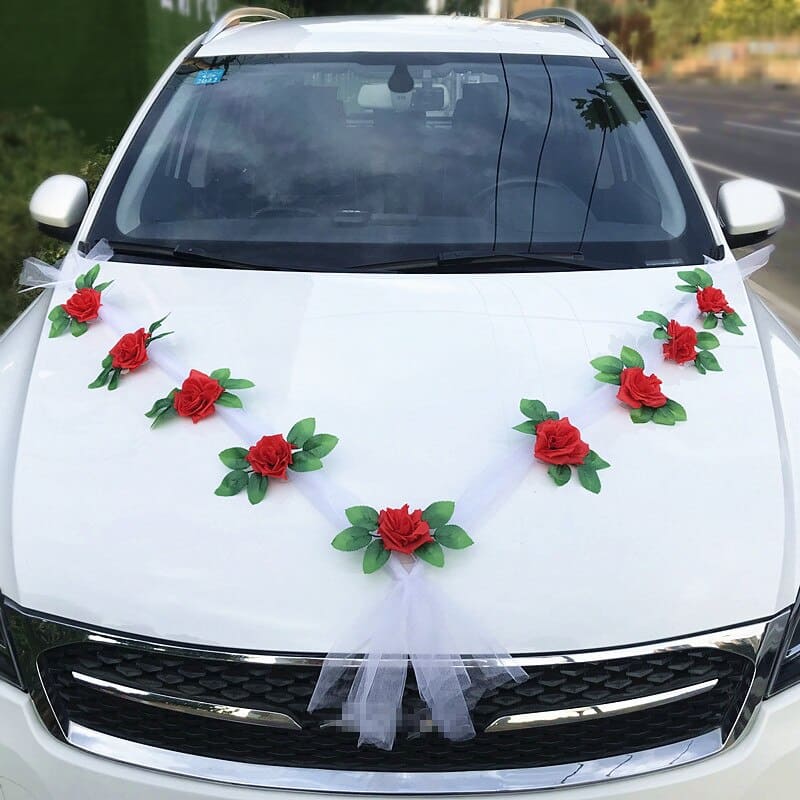 Fleur Rose Voiture Décoration Mariage