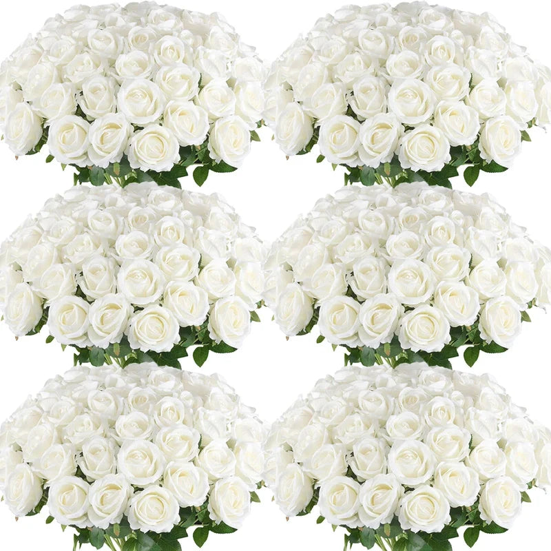 Lot de 10 Roses Artificielles pour Décoration de Mariage