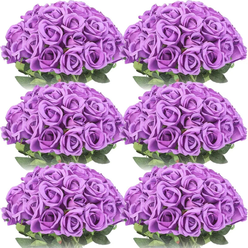 Lot de 10 Roses Artificielles pour Décoration de Mariage