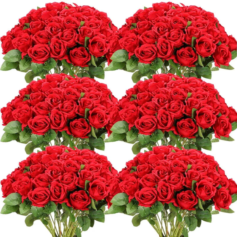 Lot de 10 Roses Artificielles pour Décoration de Mariage