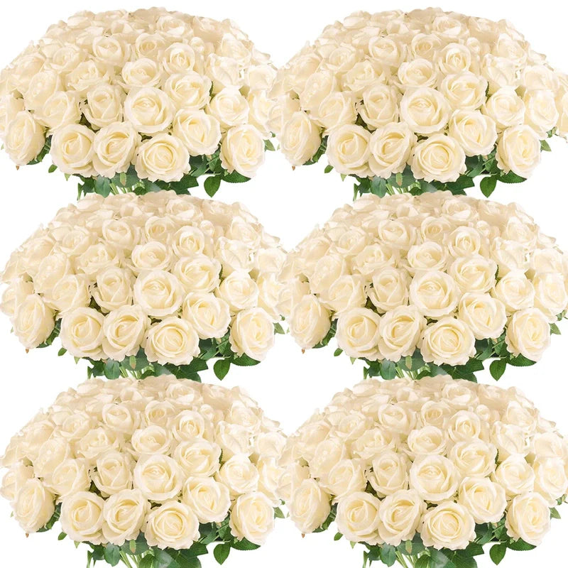 Lot de 10 Roses Artificielles pour Décoration de Mariage