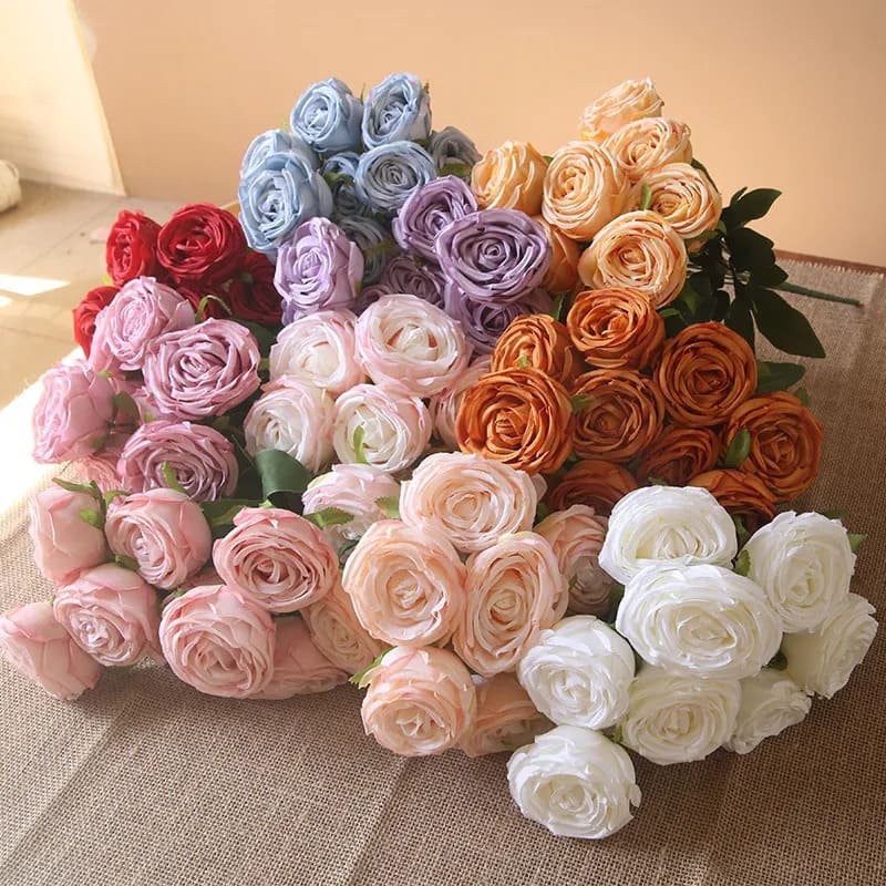 Roses en Soie Rouge