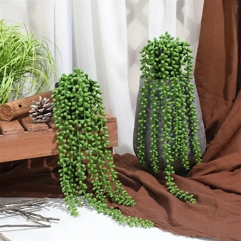 Collier de perles Succulente Artificielle Tombante 70cm