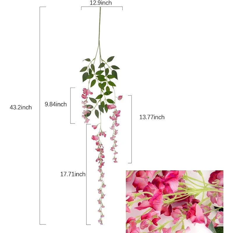 Grandes Glycines Artificielles Tombantes 110cm