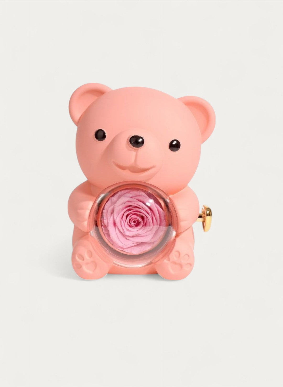 Ours Rose Éternelle avec Collier Personnalisé