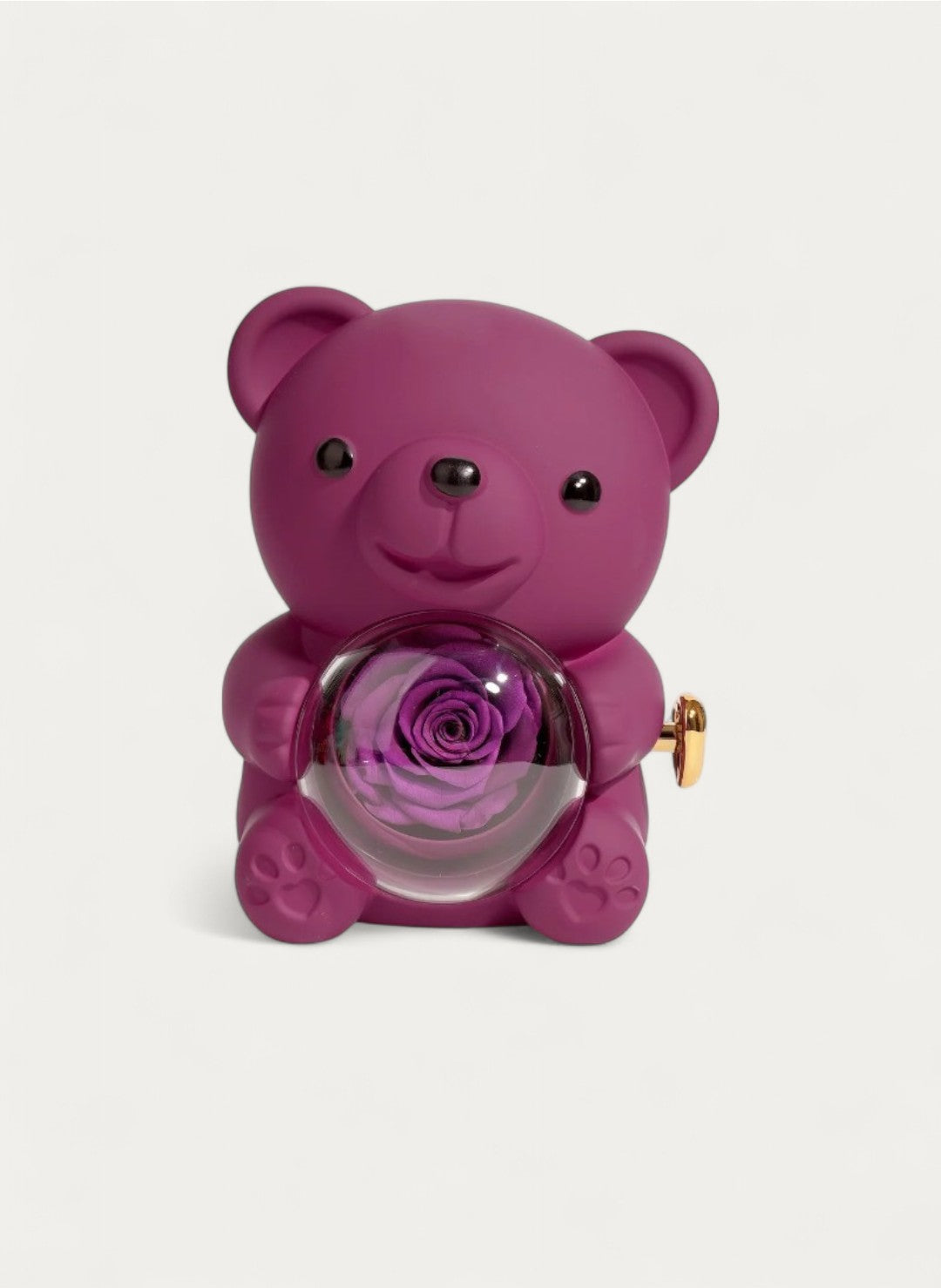 Ours Rose Éternelle avec Collier Personnalisé